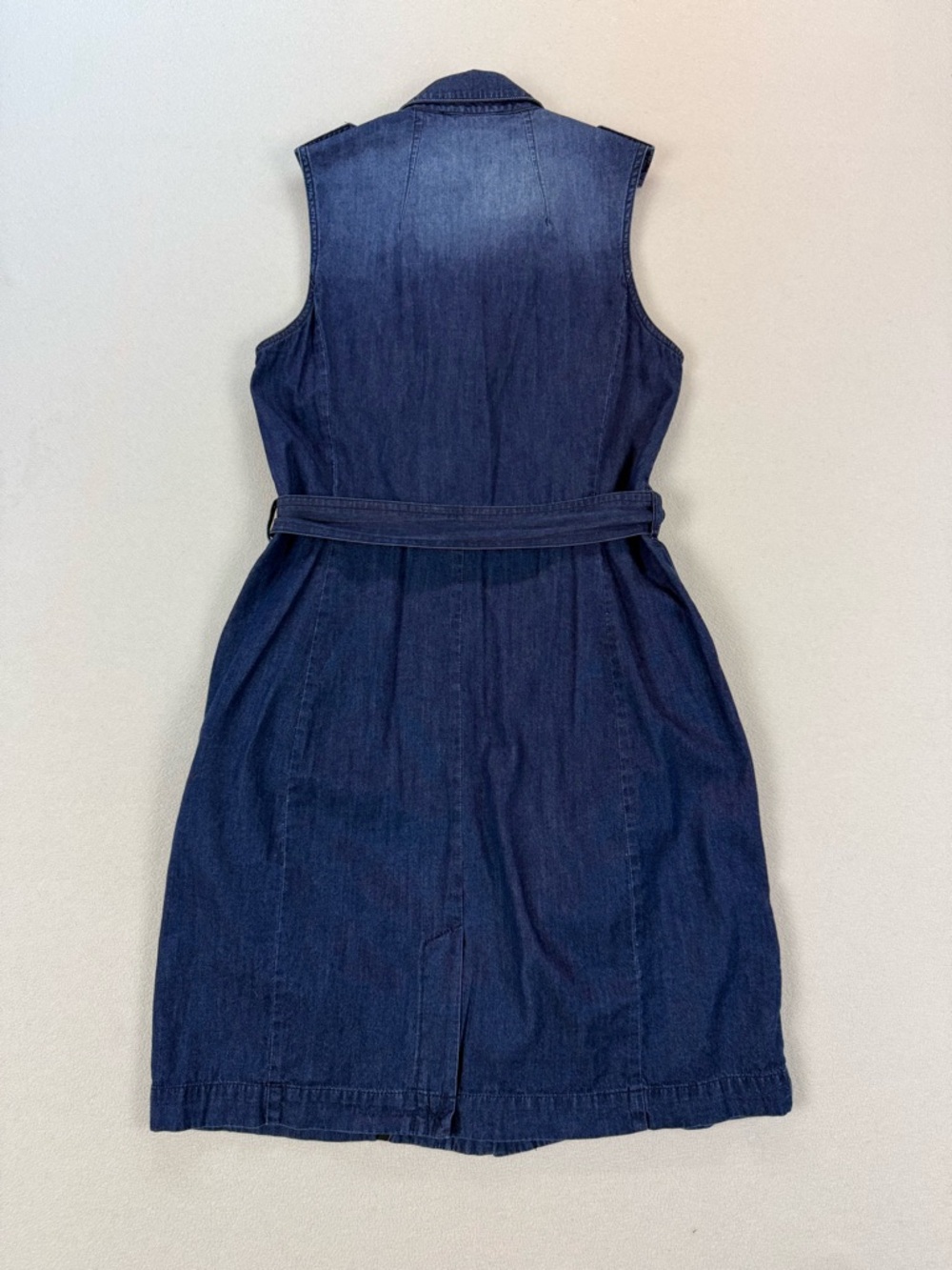 Smart Set Y2K Denim Shirt Dress Button Front Belted Jean Mini 90s Sleeveless - Picture 2 of 8